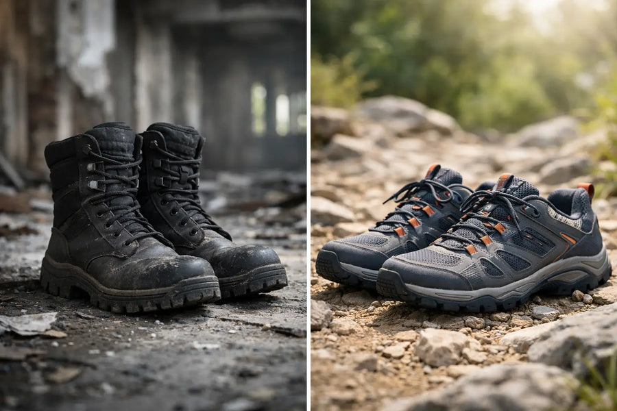Urbex laarzen versus wandelschoenen kiezen