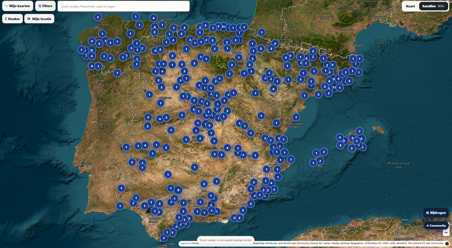 Spanje Urbex Kaart - 1.500+ Locaties