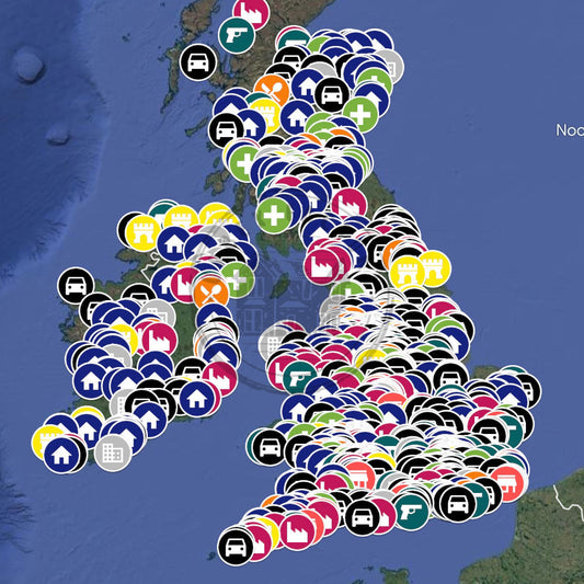 Verenigd Koninkrijk Urbex Kaart - 1.500+ Locaties