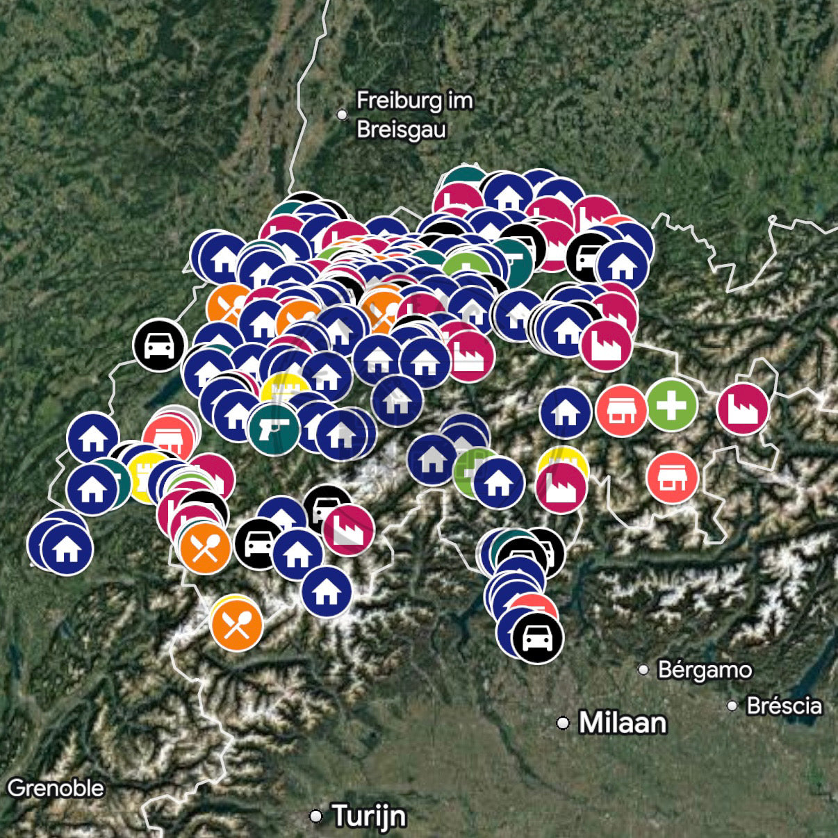 Zwitserland Urbex Kaart - 300+ Locaties