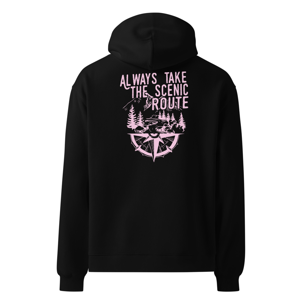 Always Take The Scenic Route Hoodie – Urbex Explorer Style - Black